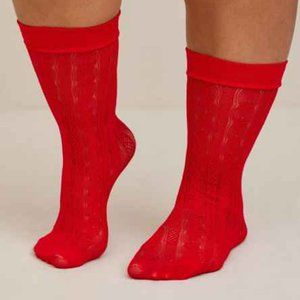 Torrid  Red Mesh Ankle Sock